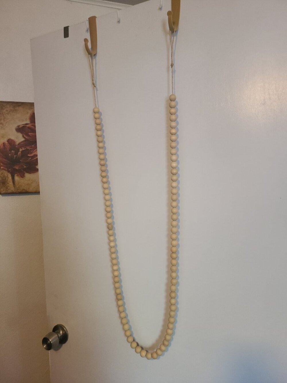 75" Wood Bead Garland Doorway Length 3/4" Wood Beads Bohemian Gypsy